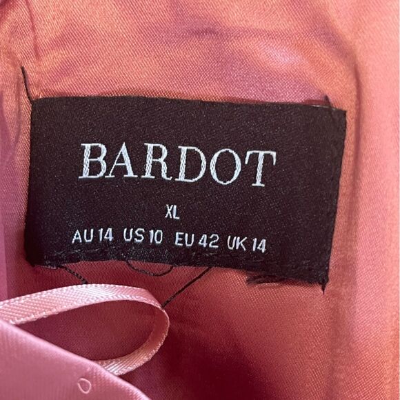 NWOT Bardot | Jamila Strapless Corset Dusty Pink Bodycon Cowl Neck Midi Dress XL - Picture 8 of 8